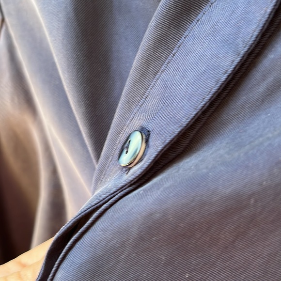 Jennifer Glasgow Design - silky top with mother-of-pearl buttons - Navy - Picture 3 of 7